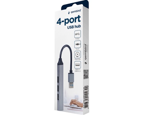 Концентратор Gembird USB-A to USB 3.1 Gen1 (5 Gbps), 3 х USB 2.0 (UHB-U3P1U2P3-02)