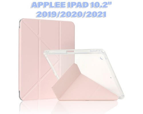 Чохол до планшета BeCover Ultra Slim Origami Transparent Apple Pencil Apple iPad 10.2 2019/2020/2021 Pink (711100)