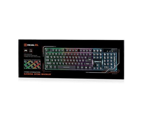 Клавіатура REAL-EL 8700 Gaming Backlit, black