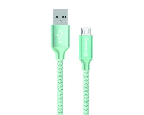 Дата кабель USB 2.0 AM to Micro 5P 1.0m mint ColorWay (CW-CBUM002-MT)