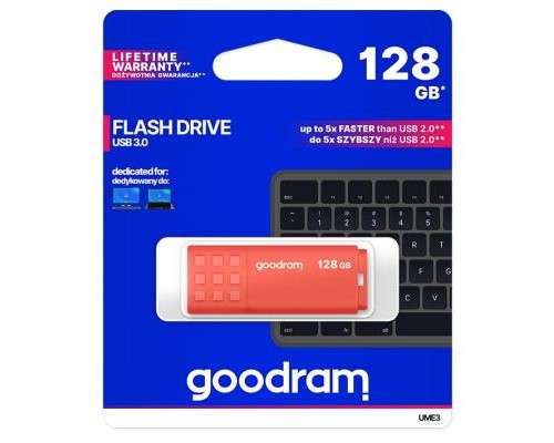 USB флеш накопичувач Goodram 128GB UME3 Orange USB 3.0 (UME3-1280O0R11)