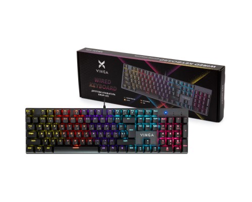 Клавіатура Vinga KBGM-101 LED Red Switch USB Black (KBGM-101 Black)