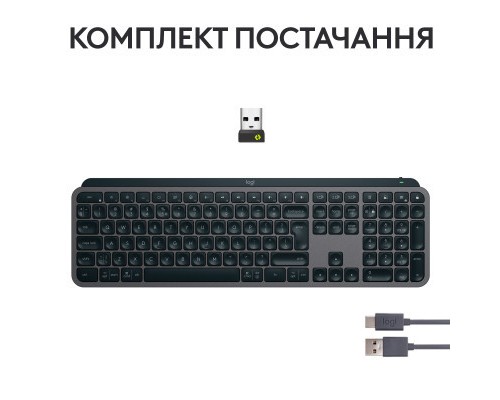 Клавіатура Logitech MX Keys S Wireless UA Graphite (920-011593)