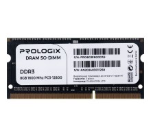 Модуль пам'яті для ноутбука SoDIMM DDR3 8GB 1600 MHz Prologix (PRO8GB1600D3S)