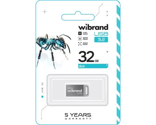 USB флеш накопичувач Wibrand 32GB Ant Silver USB 3.2 Gen 1 (USB 3.0) (WI3.2/AN32M4S)