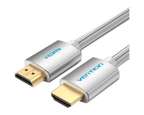 Кабель мультимедійний HDMI to HDMI 10.0m V2.0 4K 60Hz Silver Metal Type Vention (AABIL)