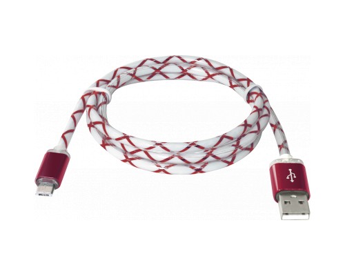 Дата кабель USB08-03LT USB - Micro USB, RedLED backlight, 1m Defender (87556)