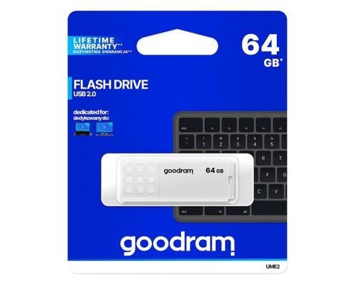 USB флеш накопичувач Goodram 64GB UME2 White USB 2.0 (UME2-0640W0R11)