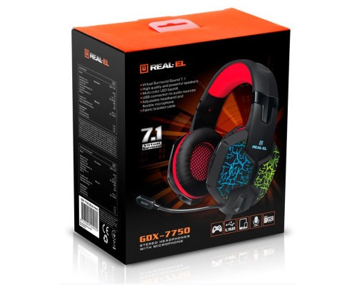 Навушники REAL-EL GDX-7750 Black-Red