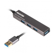 Концентратор Maxxter USB 3.0 Type-A 4 ports grey (HU3A-4P-02)