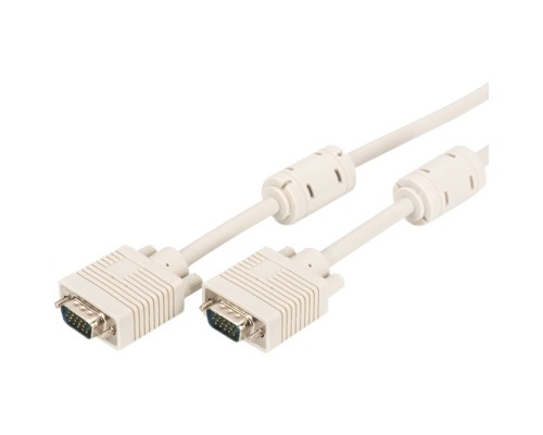 Кабель мультимедійний VGA 5.0m 2xferrite Digitus (AK-310103-050-E)