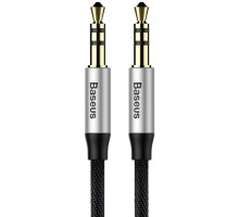 Кабель мультимедійний Jack 3.5mm Yiven M30 M/M 1m silver-black Baseus (CAM30-BS1)