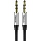Кабель мультимедійний Jack 3.5mm Yiven M30 M/M 1m silver-black Baseus (CAM30-BS1)