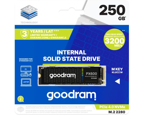 Накопичувач SSD M.2 2280 250GB PX600 Goodram (SSDPR-PX600-250-80)