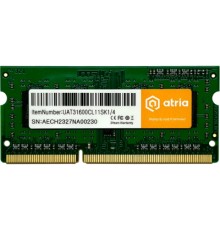 Модуль пам'яті для ноутбука SoDIMM DDR3 4GB 1600 MHz ATRIA (UAT31600CL11SK1/4)