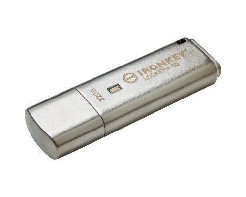 USB флеш накопичувач Kingston 32GB IronKey Locker Plus 50 AES Encrypted USB 3.2 (IKLP50/32GB)