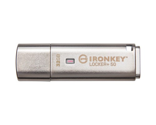 USB флеш накопичувач Kingston 32GB IronKey Locker Plus 50 AES Encrypted USB 3.2 (IKLP50/32GB)