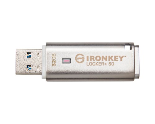 USB флеш накопичувач Kingston 32GB IronKey Locker Plus 50 AES Encrypted USB 3.2 (IKLP50/32GB)