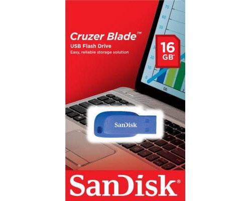 USB флеш накопичувач SanDisk 16GB Cruzer Blade Blue Electric USB 2.0 (SDCZ50C-016G-B35BE)