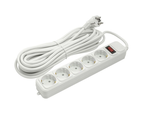 Мережевий фільтр живлення PowerPlant 10 м, 5 розеток (JY-1056/10) (PPSA10M100S5)