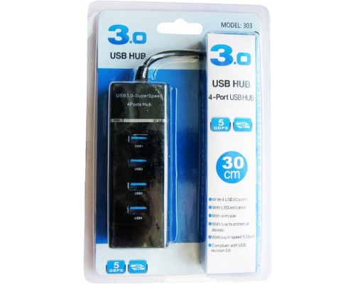 Концентратор Maiwo USB Type-C to 4х USB3.0 cable 29 cm (KH303)