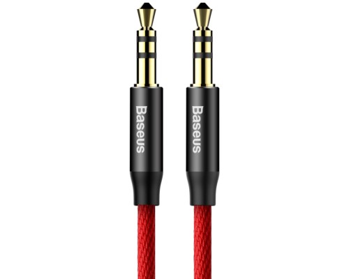 Кабель мультимедійний Jack 3.5mm Yiven M30 M/M 1m red-black Baseus (CAM30-B91)