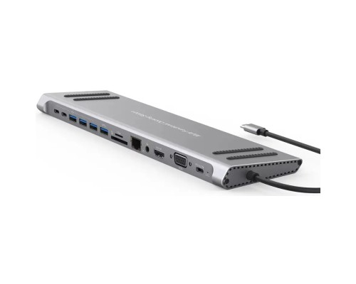 Порт-реплікатор XoKo 14-in-1 Dock USB-C (HDMI/VGA/USB3.0/.../USB-C PD/RJ45/..) (XK-AC1400-SL)