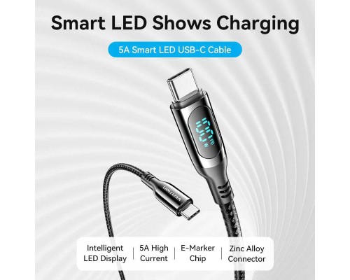 Дата кабель USB-C to USB-C 1.2m USB3.1 100W Display Zinc Alloy Vention (TAYBAV)