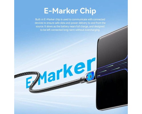 Дата кабель USB-C to USB-C 1.2m USB3.1 100W Display Zinc Alloy Vention (TAYBAV)