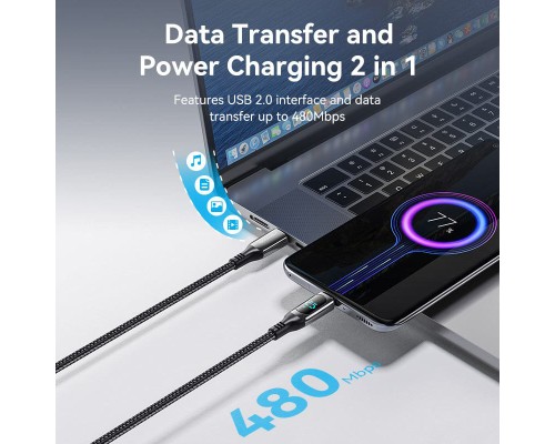 Дата кабель USB-C to USB-C 1.2m USB3.1 100W Display Zinc Alloy Vention (TAYBAV)