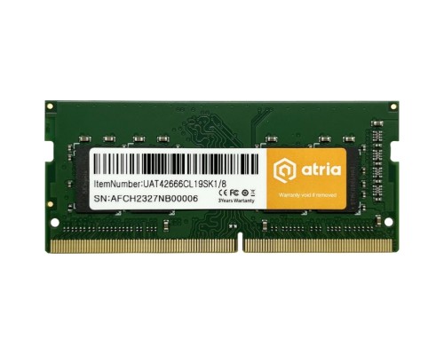 Модуль пам'яті для ноутбука SoDIMM DDR4 8GB 2666 MHz ATRIA (UAT42666CL19SK1/8)