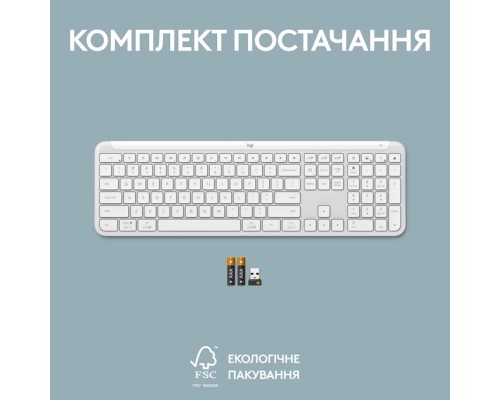 Клавіатура Logitech K950 Bluetooth/Wireless UA Off-White (920-012466)