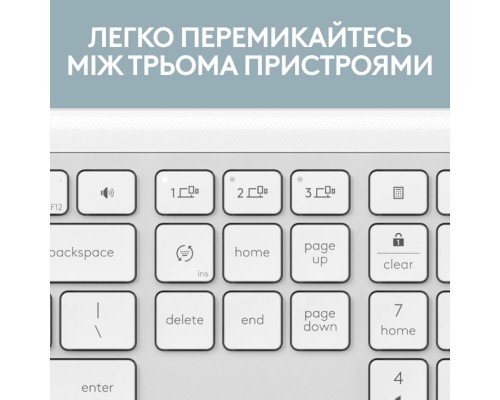 Клавіатура Logitech K950 Bluetooth/Wireless UA Off-White (920-012466)