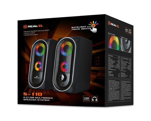 Акустична система REAL-EL S-110 USB Black