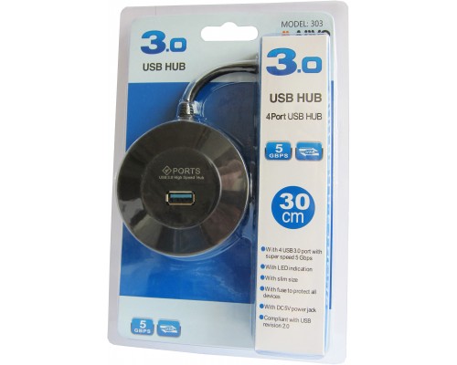 Концентратор Maiwo USB 3.1 Type-C - 4 port USB 3.0 Type-А, cable 30 cm (KH304)