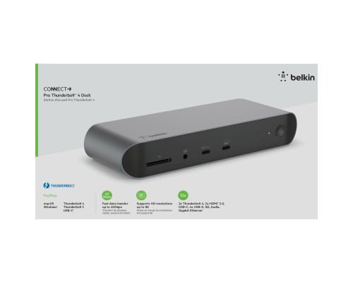 Порт-реплікатор Belkin USB-C Pro Thunderbolt 4 Dock Triple Display Dock 8K (INC006VFSGY)