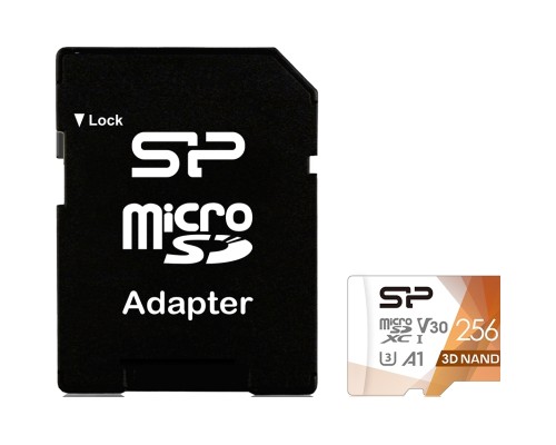 Карта пам'яті Silicon Power 256Gb microSDXC U3 A1 V30 Superior Color 100R/80W + adapter (SP256GBSTXDU3V20AB)
