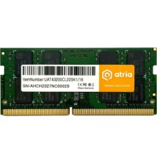 Модуль пам'яті для ноутбука SoDIMM DDR4 16GB 3200 MHz ATRIA (UAT43200CL22SK1/16)