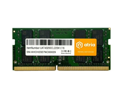 Модуль пам'яті для ноутбука SoDIMM DDR4 16GB 3200 MHz ATRIA (UAT43200CL22SK1/16)