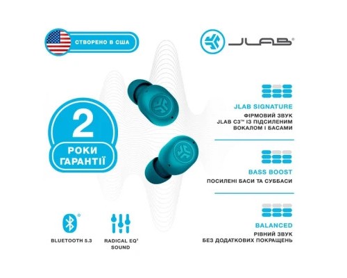 Навушники Jlab JBuds Mini Aqua Teal (IEUEBJBMINIRAQUA124)