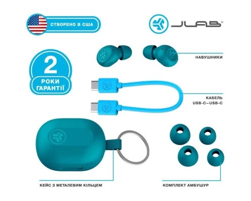 Навушники Jlab JBuds Mini Aqua Teal (IEUEBJBMINIRAQUA124)