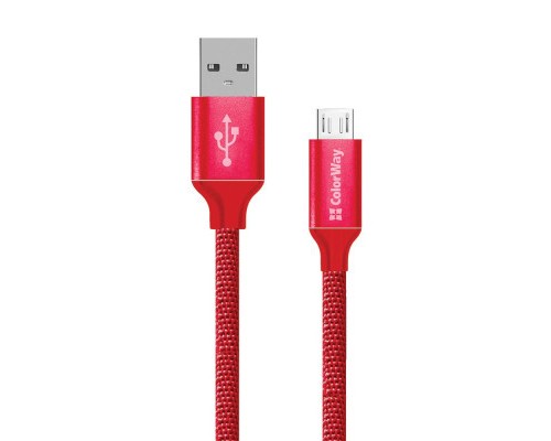 Дата кабель USB 2.0 AM to Micro 5P 2.0m red ColorWay (CW-CBUM009-RD)