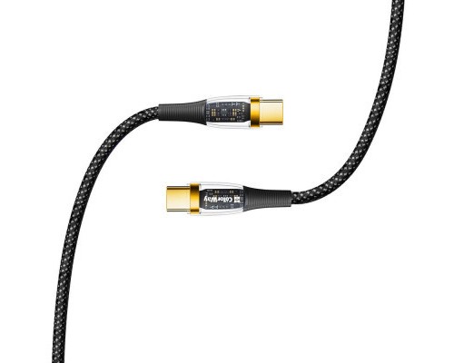 Дата кабель USB-C to USB-C 1.2m 5A 100W transparent head ColorWay (CW-CBPDCC053-BK)