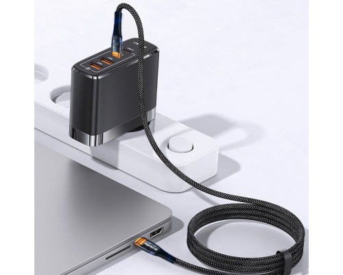 Дата кабель USB-C to USB-C 1.2m 5A 100W transparent head ColorWay (CW-CBPDCC053-BK)