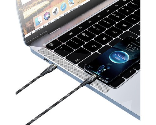 Дата кабель USB-C to USB-C 1.2m 5A 100W transparent head ColorWay (CW-CBPDCC053-BK)