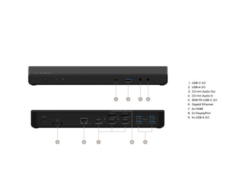 Порт-реплікатор Belkin USB-C Universal Triple Display Dock (INC007VFBK)