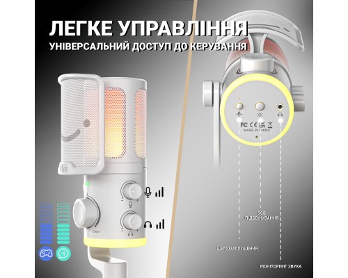 Мікрофон Fifine AM6W USB White (AM6W)