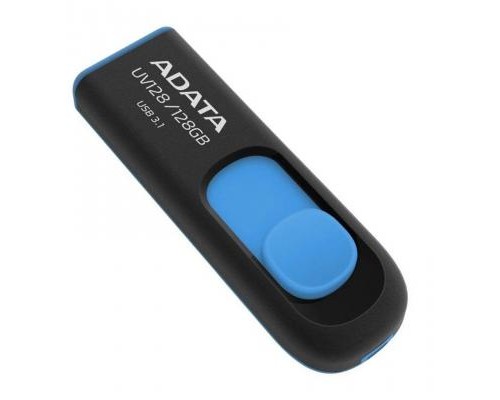 USB флеш накопичувач ADATA 128GB UV128 Black/Blue USB 3.1 (AUV128-128G-RBE)