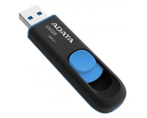 USB флеш накопичувач ADATA 128GB UV128 Black/Blue USB 3.1 (AUV128-128G-RBE)