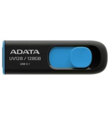 USB флеш накопичувач ADATA 128GB UV128 Black/Blue USB 3.1 (AUV128-128G-RBE)